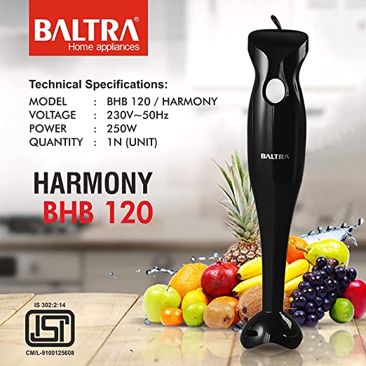 Baltra Harmony 250-Watt Hand Blender BHB-120 (ISI Certified, 2year warranty with Doorstep Service) Baltra Harmony 250-Watt Hand Blender BHB-120 (ISI Certified, 2year warranty with Doorstep Service)